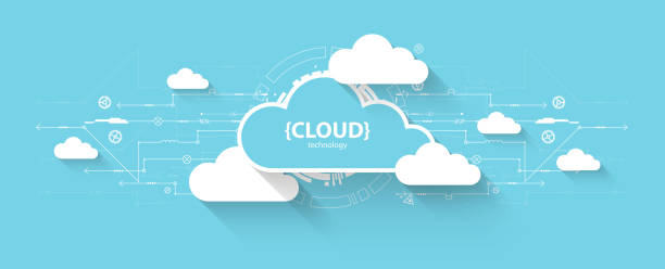 Web cloud technology, business abstract background. vector art illustration