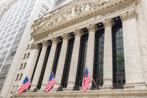 New York, NY, USA - August 19, 2022: New York Stock Exchange at wall street in New York, NY, USA on August 19, 2022, an American stock exchange in the Financial District of Lower Manhattan.