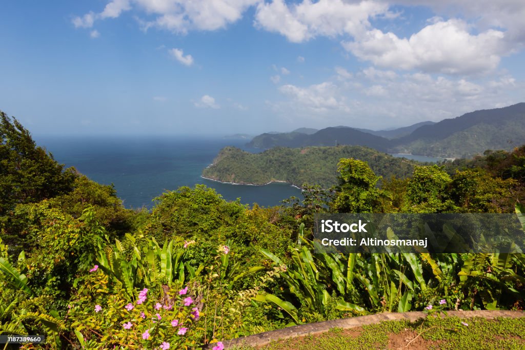 Beautiful scenery look out landscape Trinidad north coast Beautiful scenery look out landscape Trinidad north coast ocean tropical Bay of Water Stock Photo