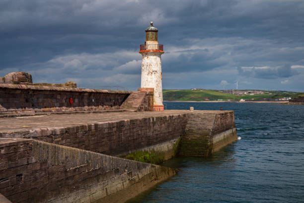 The West Pier Lighthouse in Whitehaven, Cumbria, England, UK