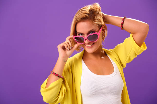 istock Summer female portrait in colors 1187390597