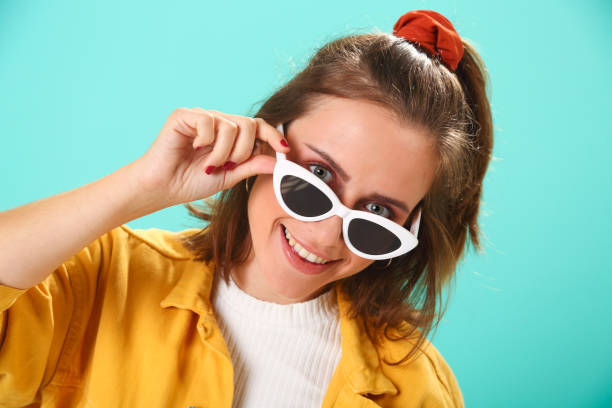 istock Summer female portrait in colors 1187390638