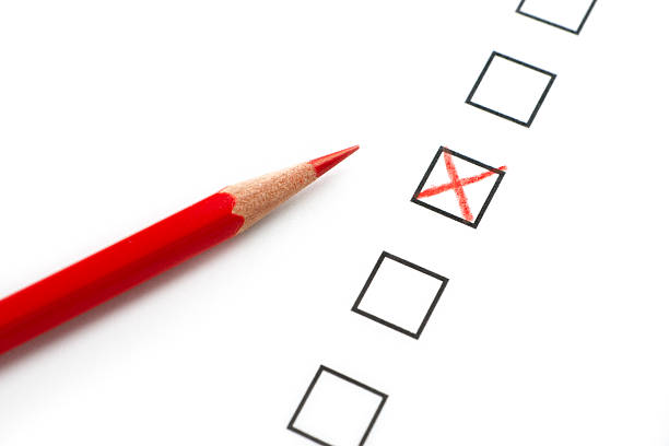 istock Survey Questionnaire with Red Pencil and X 118739181