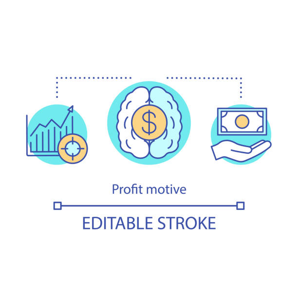 Profit motive concept icon Profit motive concept icon. Financial boost idea thin line illustration. Stock market, business growth. Financial literacy. Making money, investment. Vector isolated outline drawing. Editable stroke financial literacy logo stock illustrations