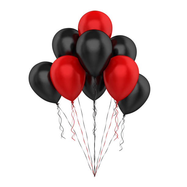 istock Black and Red Balloons Isolated 1187393252
