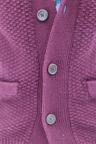 istock Stylish knitted burgundy sweater with buttons 1187393552