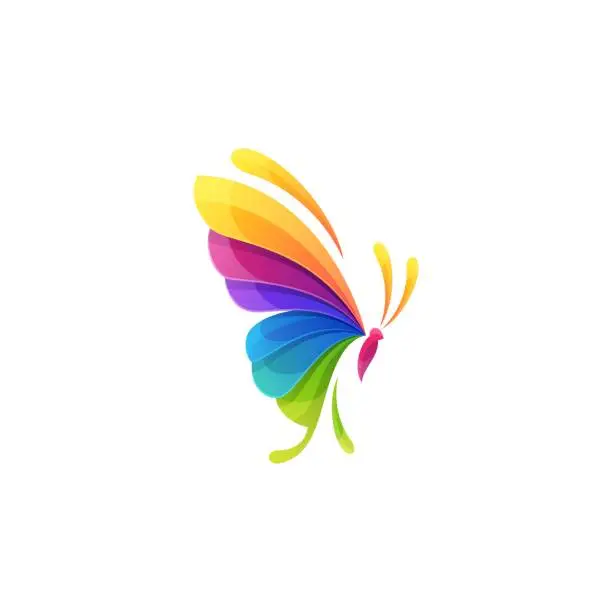 Vector illustration of Butterfly Colorful Illustration Vector Template