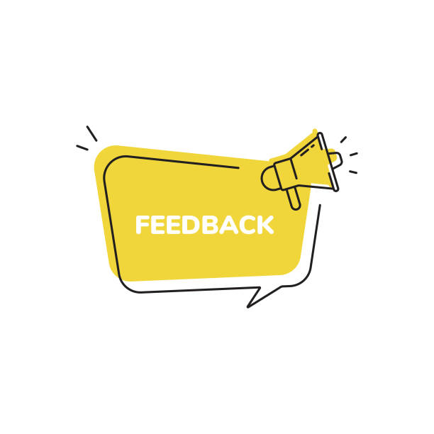 Feedback Icon, Quick Tips Badge and Megaphone Speech Bubble Modern Flat Design. Vector Illustration EPS 10 File. megaphone symbols stock illustrations