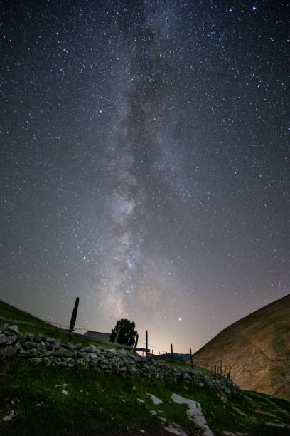 istock Amazing night sky in Lukomir village 1187393918