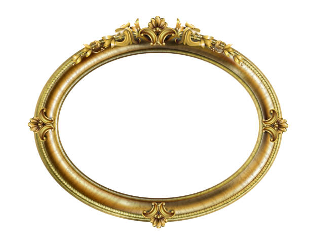 ilustrações de stock, clip art, desenhos animados e ícones de oval classic golden picture baroque frame - frame ellipse gold paintings