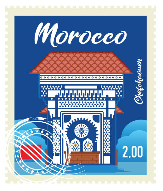istock Morocco, Chefchaouen, Morocco, Blue fountain Stamp 1187401005