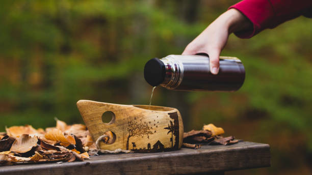 istock camping coffee tea and thermos 1187402798