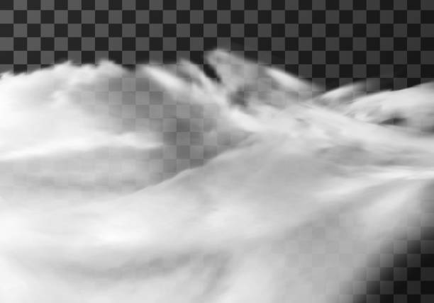 White cloud border, weather meteo frame White cloud border, weather meteo frame realistic vector illustration. Fluffy cirrus cumulus cloud, isolated on transparent background. Realistic element, weather banner cirrus clouds isolated stock illustrations