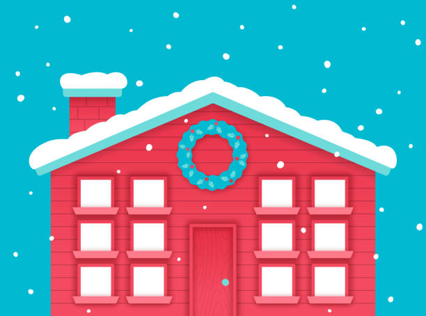 illustrazioni stock, clip art, cartoni animati e icone di tendenza di buone feste winter christmas house - christmas home