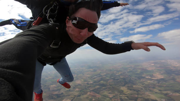 istock Skydive selfie tandem autumun day 1187407669