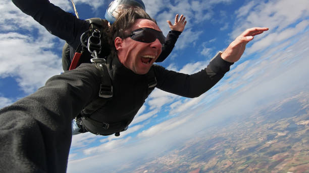 istock Skydive selfie tandem autumun day 1187407671