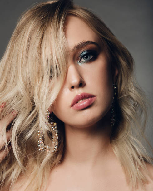 istock One beautiful woman with makeup in retro style 1187408391