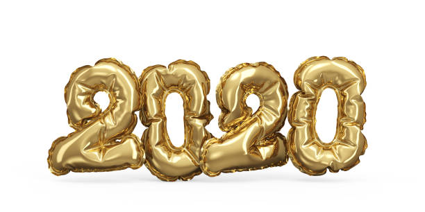 istock New 2020 Year Gold Foil Balloons 1187411917