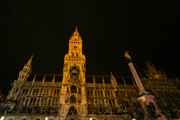 istock Munich Marienplatz with new town hall at night 1187414531