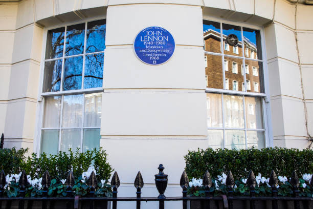 john lennon plaque, à londres - pop musician musician england uk photos et images de collection