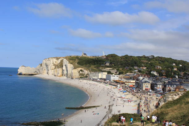 istock The bay in Etretat with the White cliffs in summer 1187418350