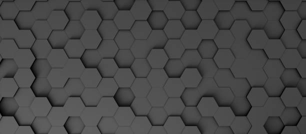 istock Abstract background in the form of dark hexagons 1187420277