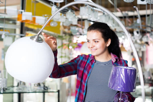 istock Girl admires an unusual lamp 1187422149