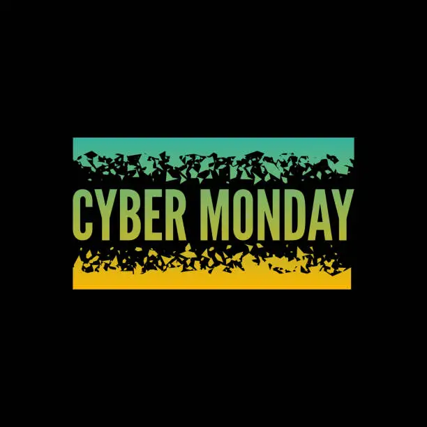 Vector illustration of Cyber Monday with tech circuit board.