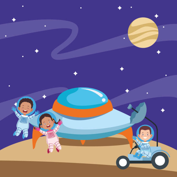 istock cartoon happy astronauts kids in the space 1187429762