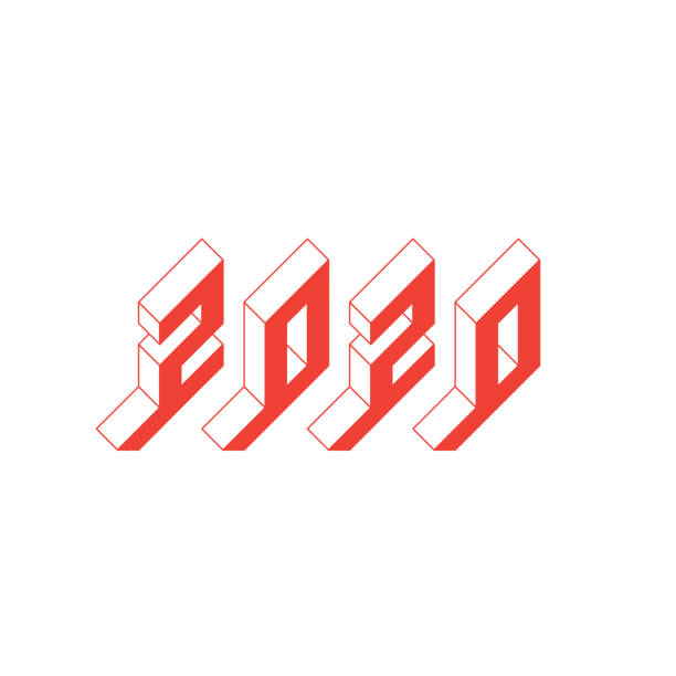 istock Happy new year 2020. Isometric view. The design element for the cover of a calendar or diary. 1187433716