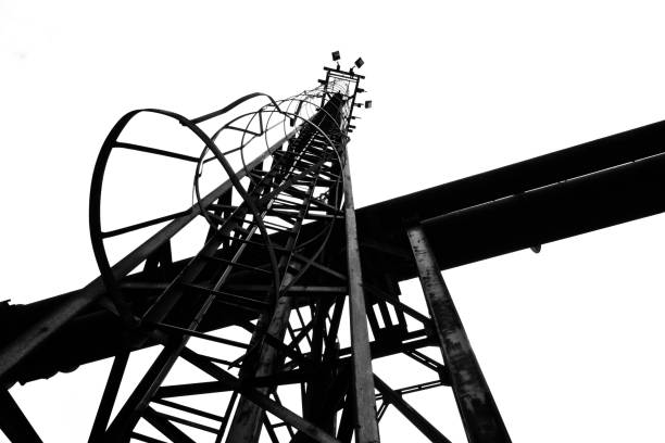 istock Black and white abstract industrial backround 1187438695