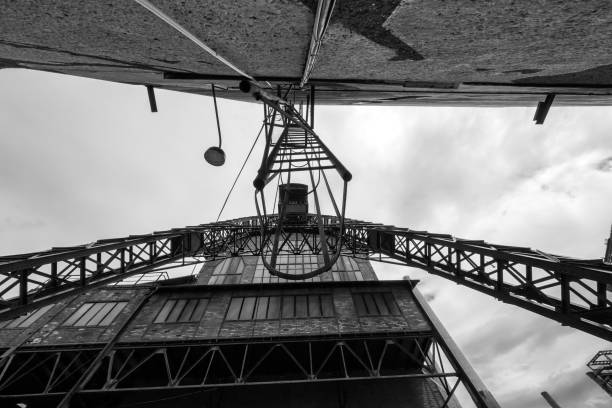 istock Black and white abstract industrial backround 1187443031