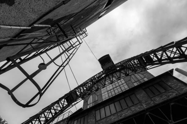istock Black and white abstract industrial backround 1187443051