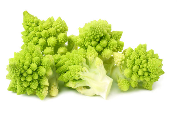 istock Romanesco broccoli isolated on white background. Roman cauliflower. 1187448773