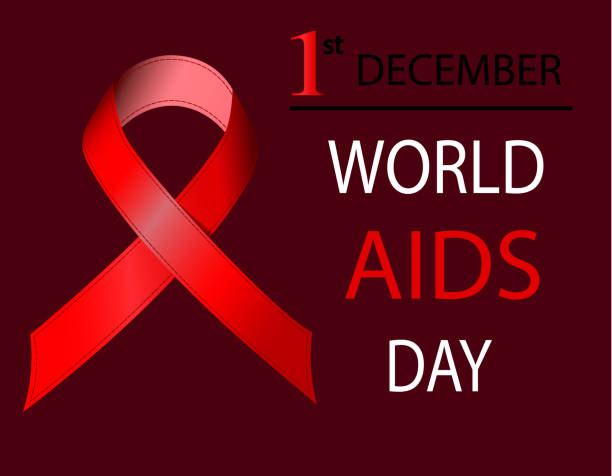 istock 1 December. World Aids Day. Background with red ribbon. Vector illustration. 1187452807