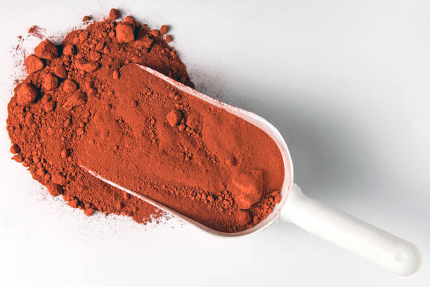 Red iron oxide pigment stock photo