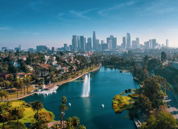 Echo Park vibes landscape shot of Echo Park, Los Angeles los angeles county stock pictures, royalty-free photos & images