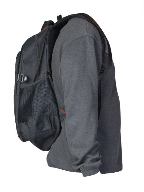 istock black backpack dressed in a knitted sweater isolated on white background 1187484706