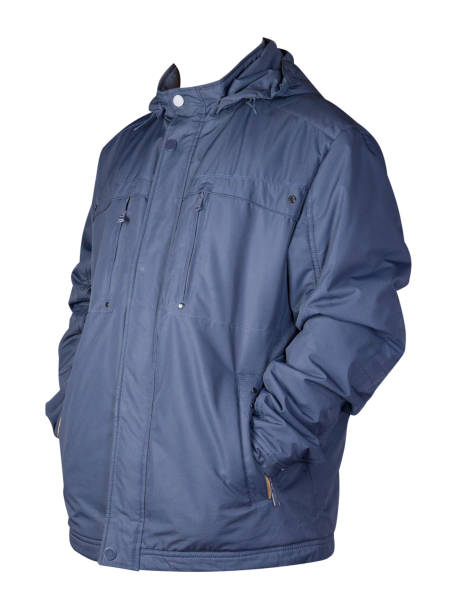 istock Men's jacket in a hood isolated on a white background. Windbreaker jacket front view. 1187486295