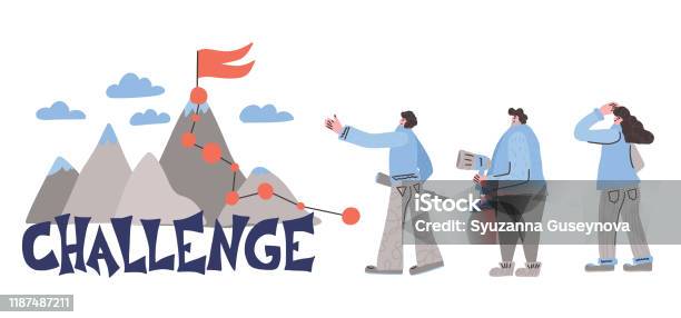 Challeng Simple Vector Challenge Concept Vector Hand Drawn Doodle Hills Stock Illustration ...