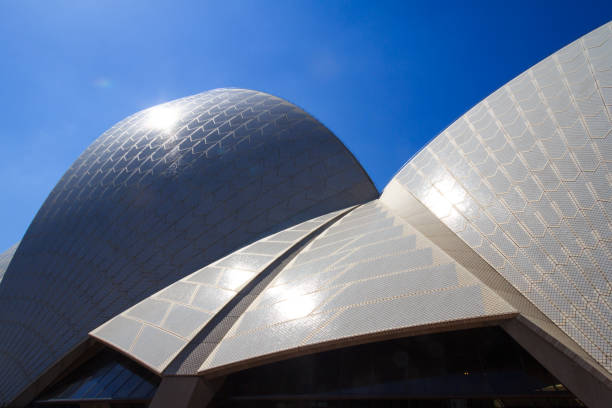 Sydney, Australia - March 24th 2013: Abstract view of the Opera House in Sydney Harbor. The Sydney Harbour This is one of the worlds most iconic buildings.Bridge is in the background.