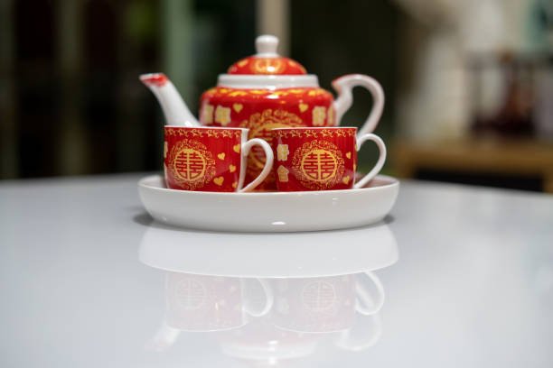 istock Teapot and cups for Chinese wedding tea ceremony 1187489086