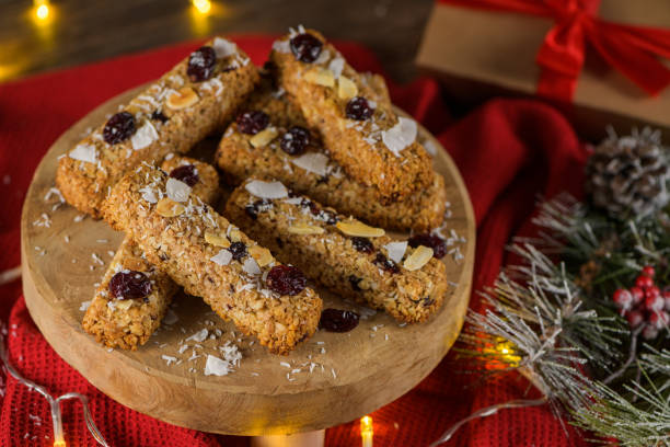 istock Cereal bars with almonds, coconut and cranberries 1187496640