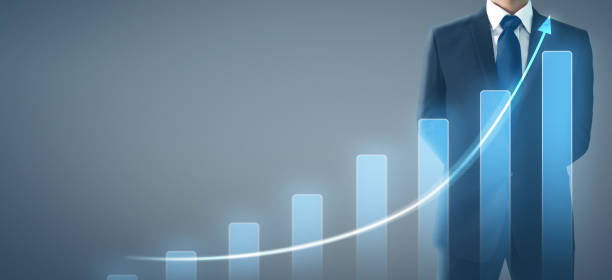 istock Businessman plan graph growth increase of chart positive indicators in his business 1187501737