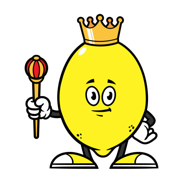 illustrazioni stock, clip art, cartoni animati e icone di tendenza di illustrazione del personaggio del re dei cartoni animati lemon - princess diet