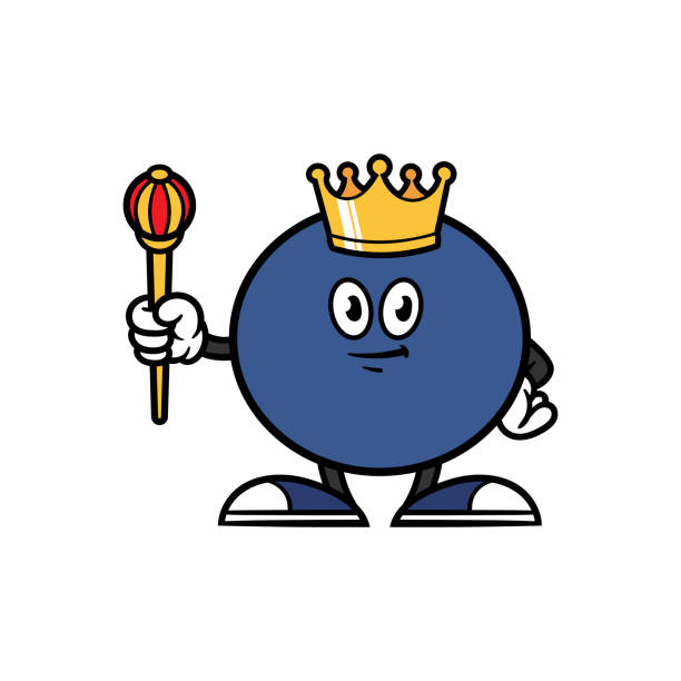 illustrazioni stock, clip art, cartoni animati e icone di tendenza di illustrazione del personaggio dei mirtilli del re dei cartoni animati - princess diet