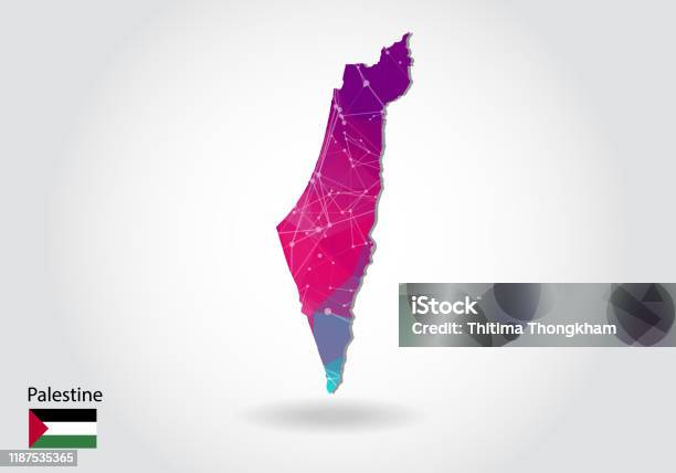Palestinian Triangle Vector Polygonal Palestine Map Low Poly Design Map Made Of Triangles On ...