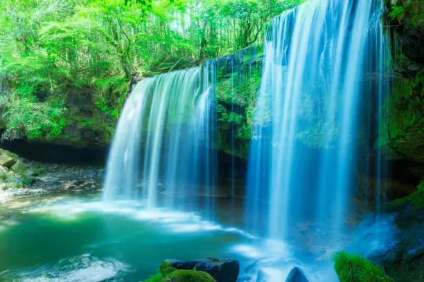 Nabegataki Falls. Kurobuchi, Oguni, Aso District, Kumamoto.