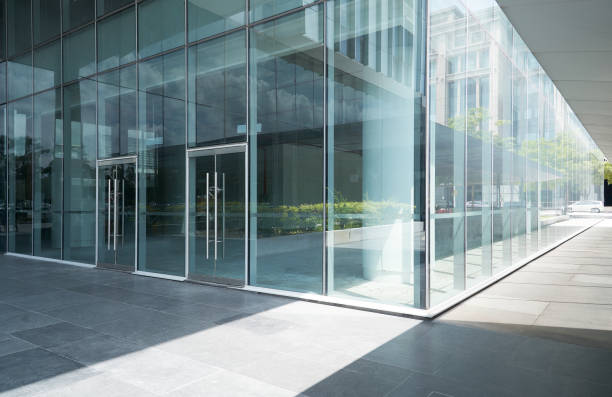 istock Empty ground in front of modern buildings . 1187536287