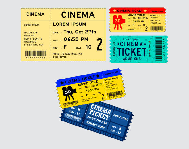 istock Set of cinema tickets in various color. 1187538370